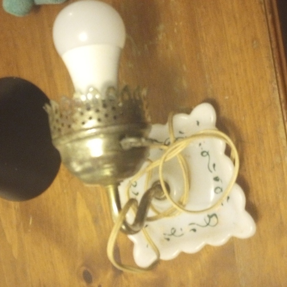 Milk glass wall light